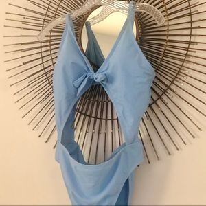 One-Piece Swimsuit with Bow Detail & Cutouts, Size Medium